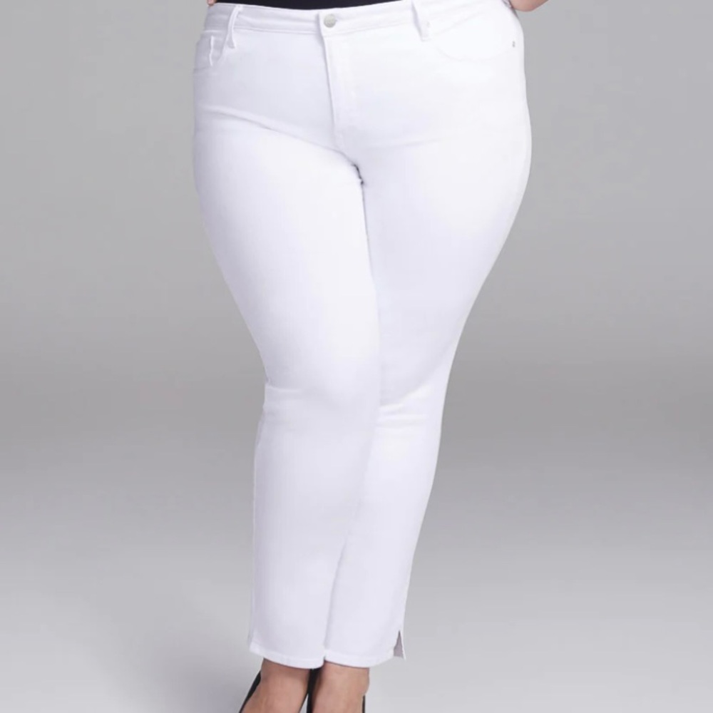 NYDJ Slim Straight Ankle Jeans In Short Inseam, Size 20S, White, NWT